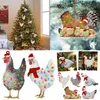 Décorations de noël écharpe poulet arbre ornements 2021 cadeau de noël joyeux pour la maison Natal Navidad année 2022302M