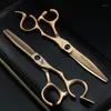 Professional Hairdressing Cutting Scissors 6 Inch Thinning Shears Salon Barbers JP440C Gold Hair Tesouras12747