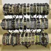 Bangle 10203050pcs Vintage Cuff Bracelets for Men Women Leather Bangle Metal Handmade Retro Weave Mixed Charm Jewelry Gift Wholesale 230719
