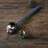 Latest Colorful Skull Style Pyrex Thick Glass Pipes Portable Removable Dry Herb Tobacco Spoon Metal Filter Screen Bowl Smoking Bong Holder Innovative Hand Tube DHL