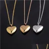 Lockets Stainless Steel Heart Necklaces With Chain Mes Po Box Pendants For Women Men Lover Fashion Jewelry Drop Delivery Dhx2C