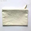 Kosmetiska väskor Fall 35pcslot Solid Color Canvas Makeup Bag With Gold Zip Gold Foder 69in Cosmetic Bag For DIY Print BlackWhiteGreyPinkNavymint Color Z230720