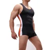 Herrspårar brottning singlets kostym boxning triathlon en bit bodysuit järn män badkläder gym sport fitness skinsuit ärmlös löpning slitage j230720