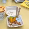 Opbergzakken 20 Stuks Wegwerp Lunchbox Milieuvriendelijke Bento Bakkerij Container Fruit Hamburger Taart Maaltijd Prep Verpakking Voedsel