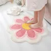 Teppiche, niedlicher runder Blumen-Tufting-Teppich, weicher Plüsch, getuftete Füße, bezahlte Badezimmer-Anti-Rutsch-Fußmatte, Sofa-Nachttisch-Teppiche