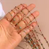 Chaînes en acier inoxydable lien câble chaîne collier émail multicolore avec fermoir mousqueton couleur or pour femmes hommes bijoux cadeaux