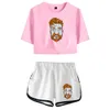 Men s Tracksuits Tyler Childers midriff baring fitted crop sets Printed short tshirt gym streetwear pant hawaii 230720