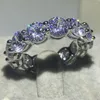 Cluster Ringe Choucong Einzigartiger Luxusschmuck 925 Sterling Silber Rundschliff Weißtopas CZ Diamant Paar Ehering Ring für Frauen