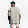 Мужская футболка для летних футболок для бренда хлопчатобумажной бренды большой размер сплошной коротки