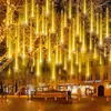 Strings 30/50cm 8 Tube Meteor Shower Rain LED String Lights Christmas Tree Decorations Outdoor Street Garland Year Navidad Decor
