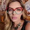 Vintage 2023 Sonnenbrille Frames bunte Schmetterlingsbrillen für Frauen TR90 Antiblau -Licht Brille Oval Brille Rahmen weiblich 573