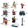 Kerstversiering 10 Stuks Set Ornament Gloeiende Huisje Lichtgevende Cabine Kerstman Klein Huis Dorp Gebouw Decor Voor Kinderen G236A