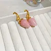 Dangle Earrings Korean Pink Strawberryペンダント女性のファッション甘いC字型パールアクセサリージュエリーギフト