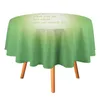テーブルクロスラウンドテーブルクロス60インチカバーテーブルトップデコレーションダイニンググラデーションカラーグリーン用防水布