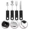 Dinnerware Sets 4 Pcs Tablespoon Parkinsons Meal Utensils Portable Weighted Stainless Steel Dishes Tableware Elderly Rubber Handle Cutlery