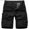 Men's Pants 2020 Summer New Cotton Mens Pants Pocket Knee Length Straight Casual Cargo Shorts For Worker Trouser Z230720