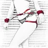 Fetish Donne Giochi per adulti Costume sessuale Sexy Imbracatura in pelle PU BDSM Bondage Reggicalze sessuale Regolabile Accessori punk gotici Br302O