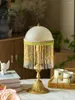 Bordslampor franska retro tassel glas lampa sovrum dekoration led atmosfär ljus vintage bröllop rum sängen skrivbord hem dekor