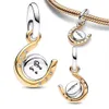 2023 الصيف الجديد في Clover Friend Friend Starry Series S925 Moon Heart Charm Beads تناسب الأصل Pandora Bracelet Diy Jewelry Free