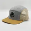 Toptan 5 Panel Özel Deri Yama Logosu Snapback Şapkalar, Polyester Çocuklar ve Yetişkin Snapback Cap, Tüm Baskı Kampı Nefes Alabilir Snapback Hats