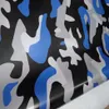 Stor blå kamouflage vinyl för bilbil hela wrap camo styling som täcker film med luft släpp bubbla storlek 1 52x10m 20m 3237f