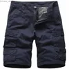 Men's Pants 2020 Summer New Cotton Mens Pants Pocket Knee Length Straight Casual Cargo Shorts For Worker Trouser Z230720