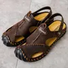 Dubbelanvändning 2024 Sandaler män skor mäns sommar avslappnad utomhus strand mode läder brun storlek 38-48 52992 's