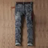 Neue Herren Jeans Hochwertige Mode Indians Sticken Retro Zerrissene Slim Street Gerade Jeans Plus Größe AF1701302J