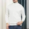 Pulls pour hommes pull à col roulé blanc hommes hiver chaud épais ample surdimensionné décontracté haut tricoté pull col haut tricots 3xl