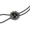 Bolo Ties Bolo tie Retro shirt chain Imitation of obsidian sun Poirot tie rope leather necklace Long tie hang HKD230719