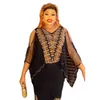 Ethnic Clothing Stunning African Lace 2-Piece Set With Rhinestone-Embellished Tank Top And Sheer Cover-Up Dress For Women