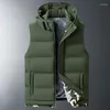 Mannen Vesten Mouwloze Hooded Jassen 2023 Bont Mode Plus Size Mannelijke Warm Vest Fleece Merk Kleding Winter Vest jassen Y83