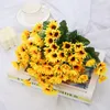 Fleurs décoratives fleur artificielle tournesol branche de mariage décoration de Table maison Arrangement Floral Po accessoires jardin