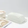 Dinnerware Sets Butter Dish White Home Container Glass Serving Tray Storage Refrigerator Kitchen Cheese Box Lid Western Style Exquisite