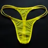 Mäns sexiga thong t-byxor mäns ultratunn transparent mesh låg midja tunt bälte elastiskt tätt passande perspektiv underwe218d