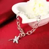 Link Armbanden Factory Direct Mode 925 Stempel Zilver Kleur Armband Voor Vrouw Zirkoon Dragonfly Hanger Ketting Sieraden Bruiloft Dame