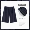 Pijamas masculinos de verão calças de pijama shorts de bolso calças de pijama de cor sólida listradas de algodão tamanho solto casuais para dormir em casa boxers