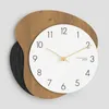 Väggklockor Punch-Free Nordic Net Red Clock Light Luxury Living Room Fashion Modern Minimalist Dekorationer Dekor