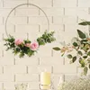 Decorative Flowers 10Piece Wreath Iron Circle Garland Simulation Flower Big Wood Tabletop Decoration Metal