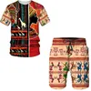 Men's Tracksuits Summer 3D African Print Men/Women Casual T-Shirts Shorts Set Round Neck Casual Couple Streetwear Fashion Beach Sportwear 230720