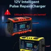 その他のバッテリー充電器12V 24Vスマートカーバッテリー充電器LCDディスプレイトリクル自動車プラグパワードライEU充電器高速ウェットI5I7 X0720