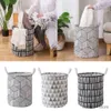 Storage Baskets 1pc Geometric Shape Laundry Basket Waterproof Folding Dirty Clothes Storage Kid Basket Hamper Toy Storage Home Organizer R230720