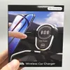 Trådlös billaddare 15W Fast Charging för iPhone Samsung Car Mount Air Vent Phone Holder för Qi Charger Adapter med Retail Box