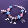 Abadon arrivée mode grosses perles Rose papillon lettre grecque Gamma Phi Delta Bracelets pour femmes cadeaux Charm2263