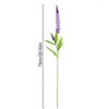 Fleurs décoratives artificielles floquées soie lavande Bundle fausses plantes mariage Bouquet intérieur extérieur maison cuisine bureau Table