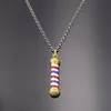 Anhänger Halsketten Barber Shop Pole 3D Halskette Luxuriöse Lange Kette Friseur Souvenir Collier Jewelry264S