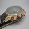 Reloj de lujo para hombre, cronómetro de cuarzo, cronógrafo, reloj de pulsera inoxidable, pulsera de acero y caucho 002207a