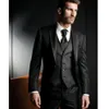 Black Wedding Groom Tuxedos 2018 Classic Fit Notched Lapel One Button Men Suits Three Piece Groomsmen Suti Jacket Pants Vest 235x