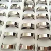 Whole Bulk lots 100PCS Unisex Silver 6mm Plain Quality Shiny 316L Stainless Steel Wedding Engagement Rings Lovers Couples Fing283p