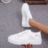 Jurk Schoen Schoenen Mode Zomer Casual Witte Uitsparingen Kant Canvas Holle Ademende Platform Platte Vrouw Sneakers 230719